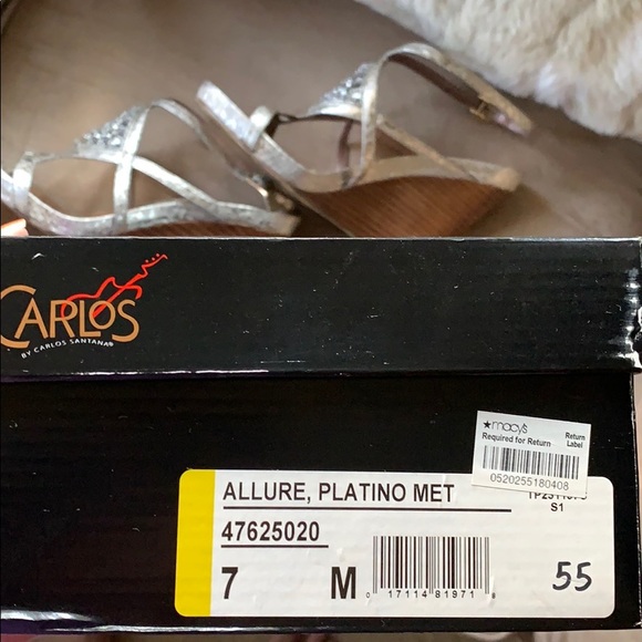 Carlos Santana Allure Wedge Sandals Metallic 7 - Picture 10 of 11